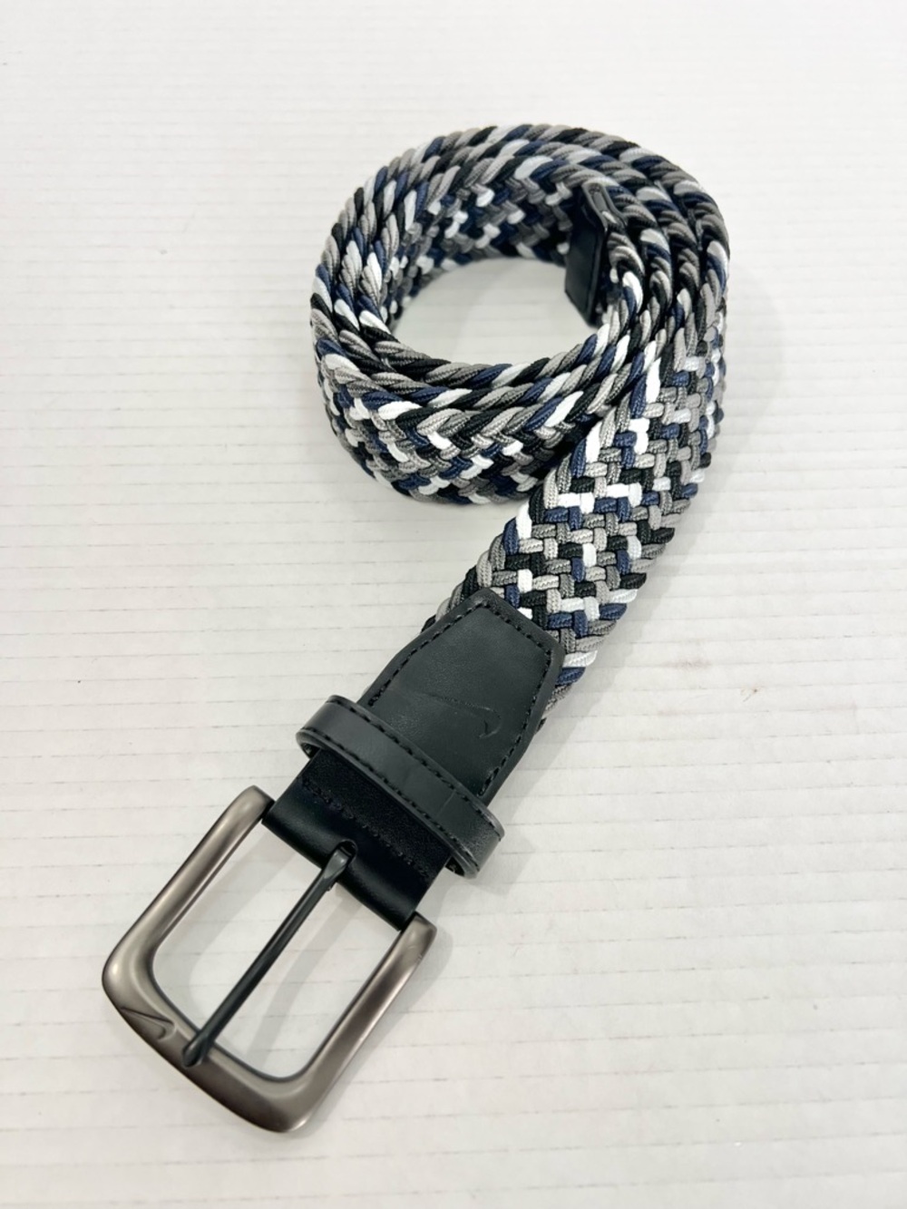Nike Golf Stretch Woven Belt Black Gray Navy Adjustable L Sporty Everyday
